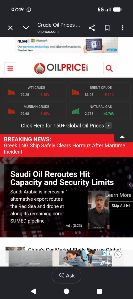 I would love to know the percentage of oil refinery has been taken off line, yet oil continues to fall (-5.5%) - BOCVIP